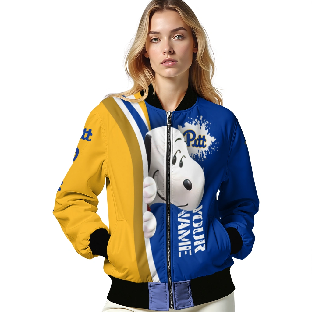 personalized pittsburgh panthers snoopy head royal blue bomber jacket latest model personalized pittsburgh panthers snoopy head royal blue bomber jacket latest model