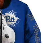 personalized pittsburgh panthers snoopy head royal blue bomber jacket best selling