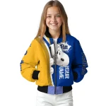 personalized pittsburgh panthers snoopy head royal blue bomber jacket best selling
