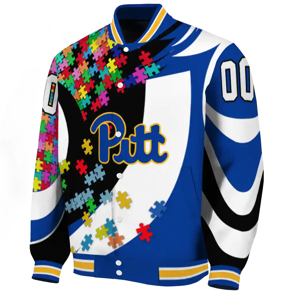 personalized pittsburgh panthers stars and stripes slashes royal blue varsity jacket best selling personalized pittsburgh panthers stars and stripes slashes royal blue varsity jacket best selling