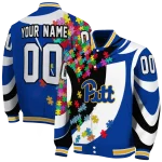 personalized pittsburgh panthers stars and stripes slashes royal blue varsity jacket best selling