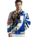 personalized pittsburgh panthers stars and stripes slashes royal blue varsity jacket best selling