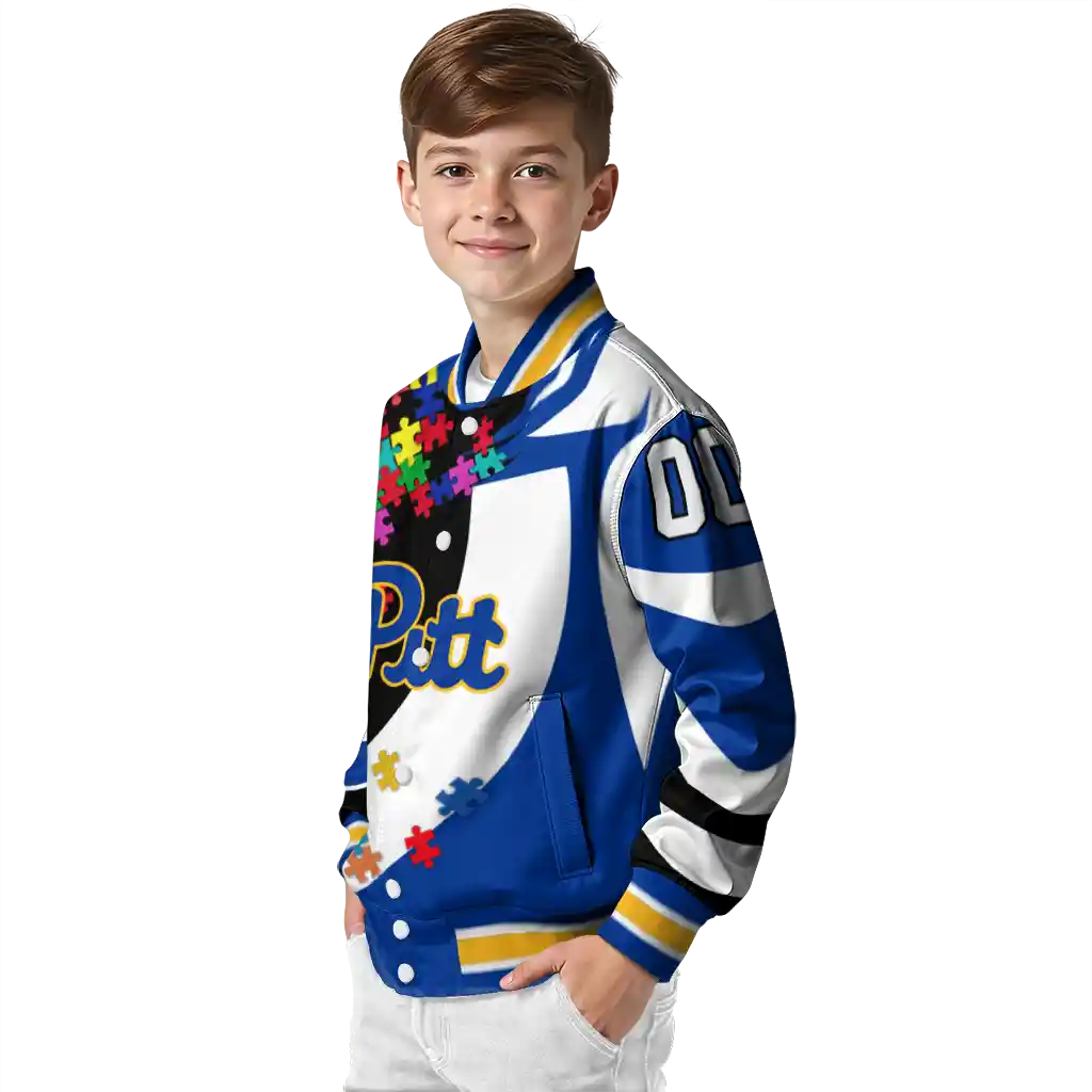 personalized pittsburgh panthers stars and stripes slashes royal blue varsity jacket trendy personalized pittsburgh panthers stars and stripes slashes royal blue varsity jacket trendy