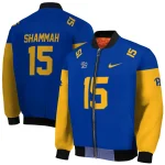personalized pittsburgh panthers team patch royal blue bomber jacket best selling
