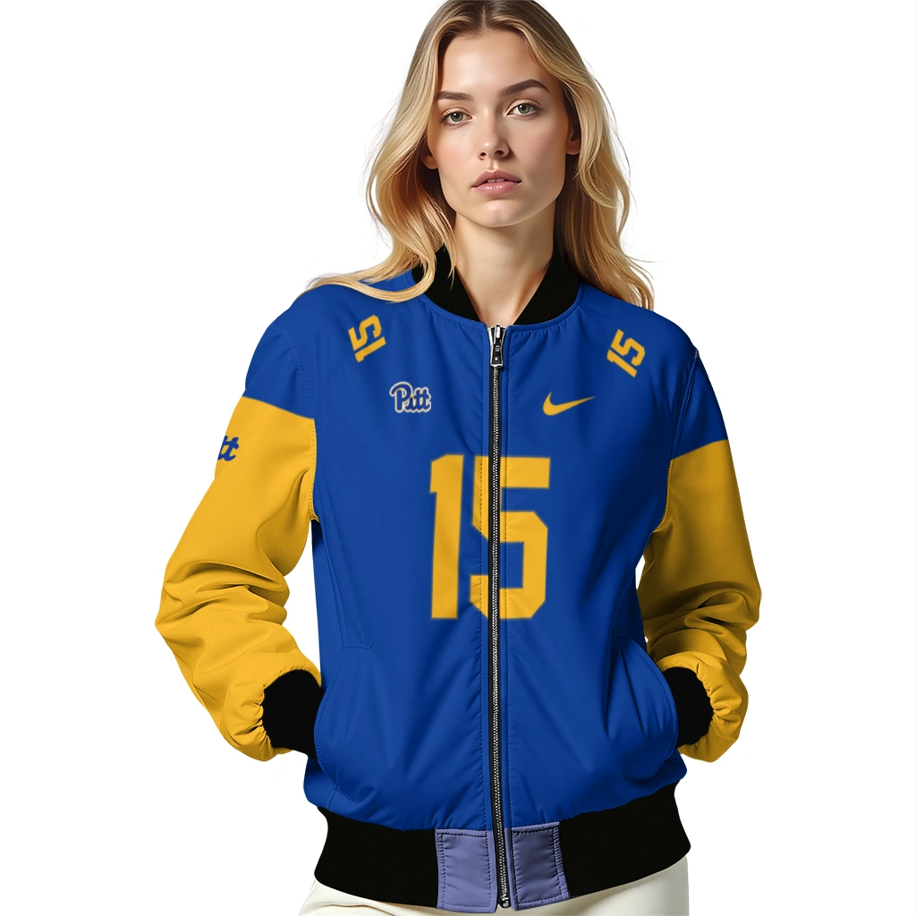 personalized pittsburgh panthers team patch royal blue bomber jacket latest model personalized pittsburgh panthers team patch royal blue bomber jacket latest model