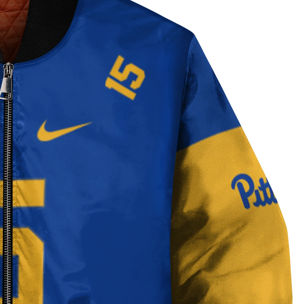 personalized pittsburgh panthers team patch royal blue bomber jacket premium grade personalized pittsburgh panthers team patch royal blue bomber jacket premium grade