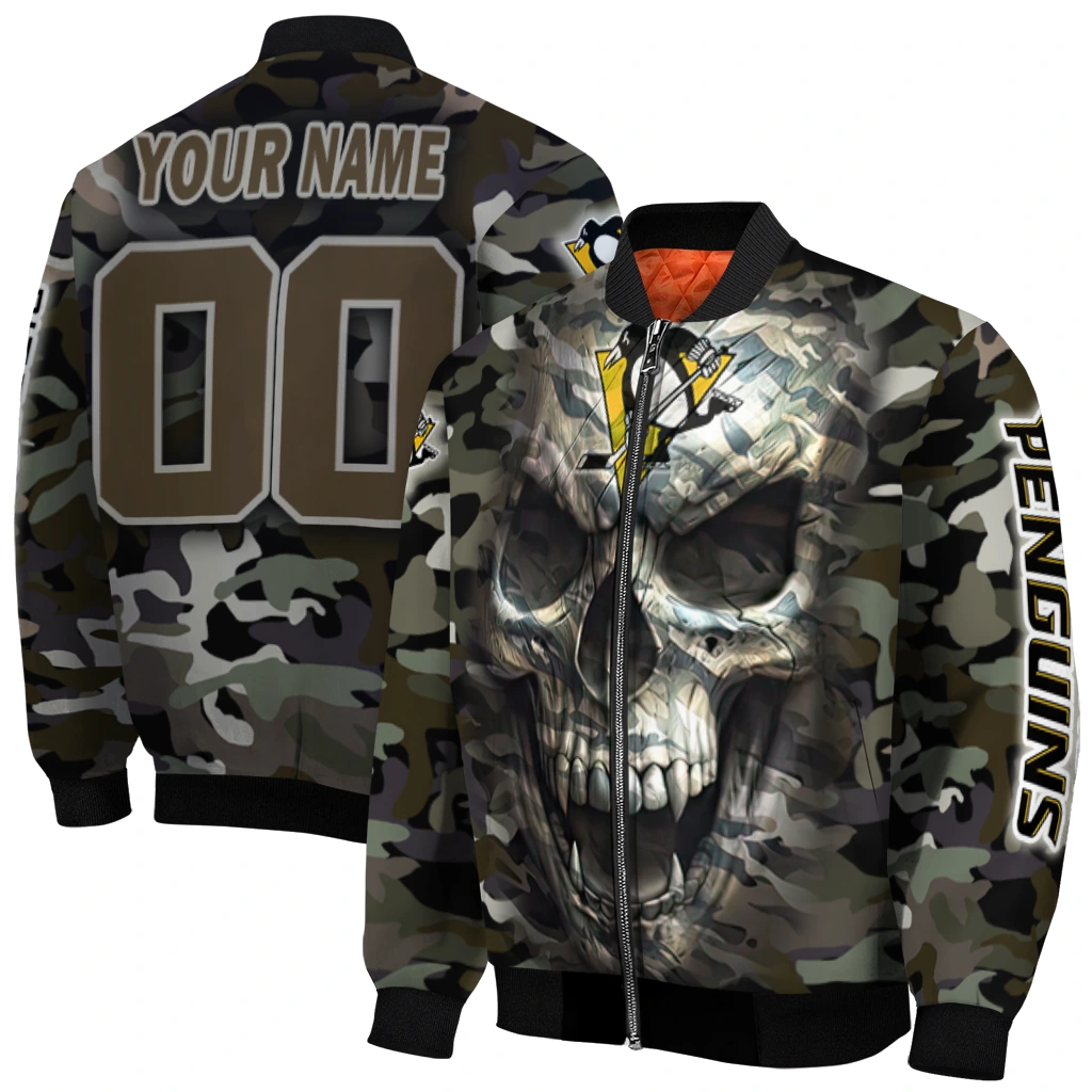 personalized pittsburgh penguins camouflage skull camouflage bomber jacket best selling personalized pittsburgh penguins camouflage skull camouflage bomber jacket best selling