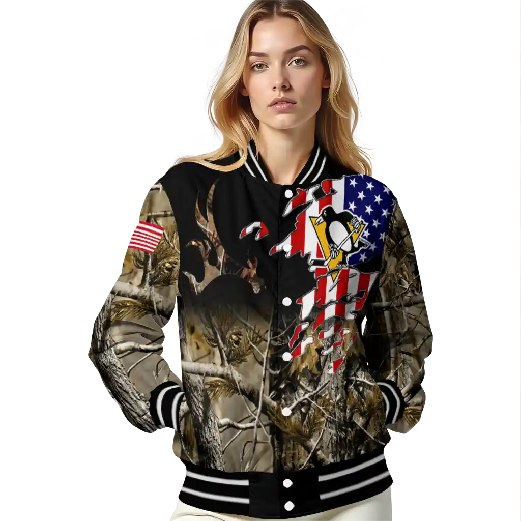 personalized pittsburgh penguins patriot deer camouflage varsity jacket latest model personalized pittsburgh penguins patriot deer camouflage varsity jacket latest model