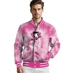 personalized pittsburgh penguins pink tie dye pink varsity jacket best selling