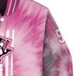 personalized pittsburgh penguins pink tie dye pink varsity jacket best selling