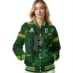 personalized pittsburgh pirates shamrock vortex green varsity jacket best selling