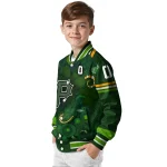 personalized pittsburgh pirates shamrock vortex green varsity jacket best selling
