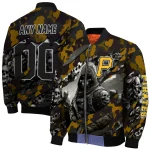 personalized pittsburgh pirates skull horde black bomber jacket best selling