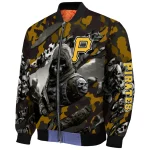 personalized pittsburgh pirates skull horde black bomber jacket best selling