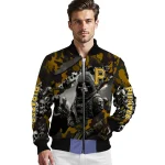 personalized pittsburgh pirates skull horde black bomber jacket best selling