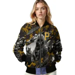 personalized pittsburgh pirates skull horde black bomber jacket best selling