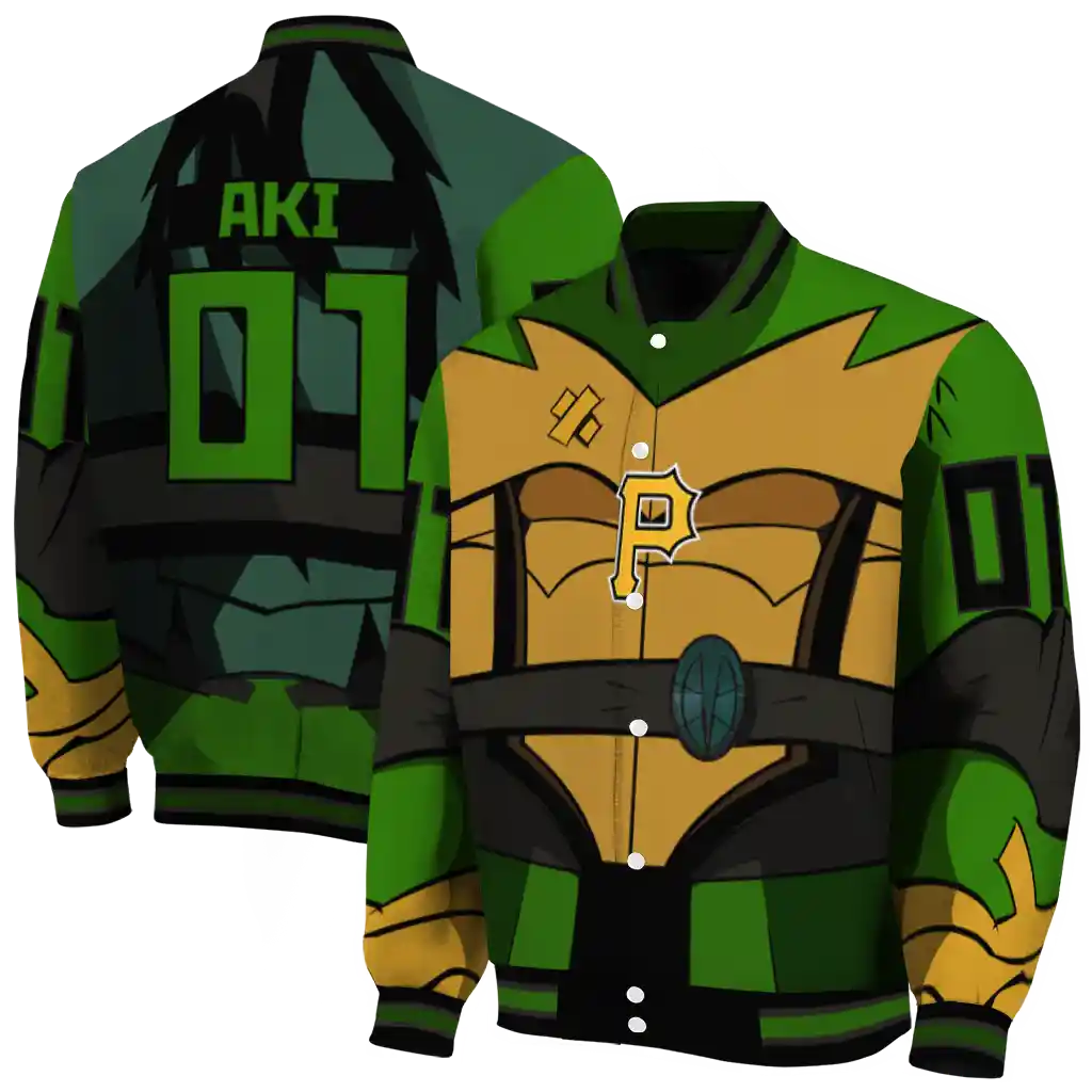 personalized pittsburgh pirates turtle armor varsity jacket fashion forward personalized pittsburgh pirates turtle armor varsity jacket fashion forward