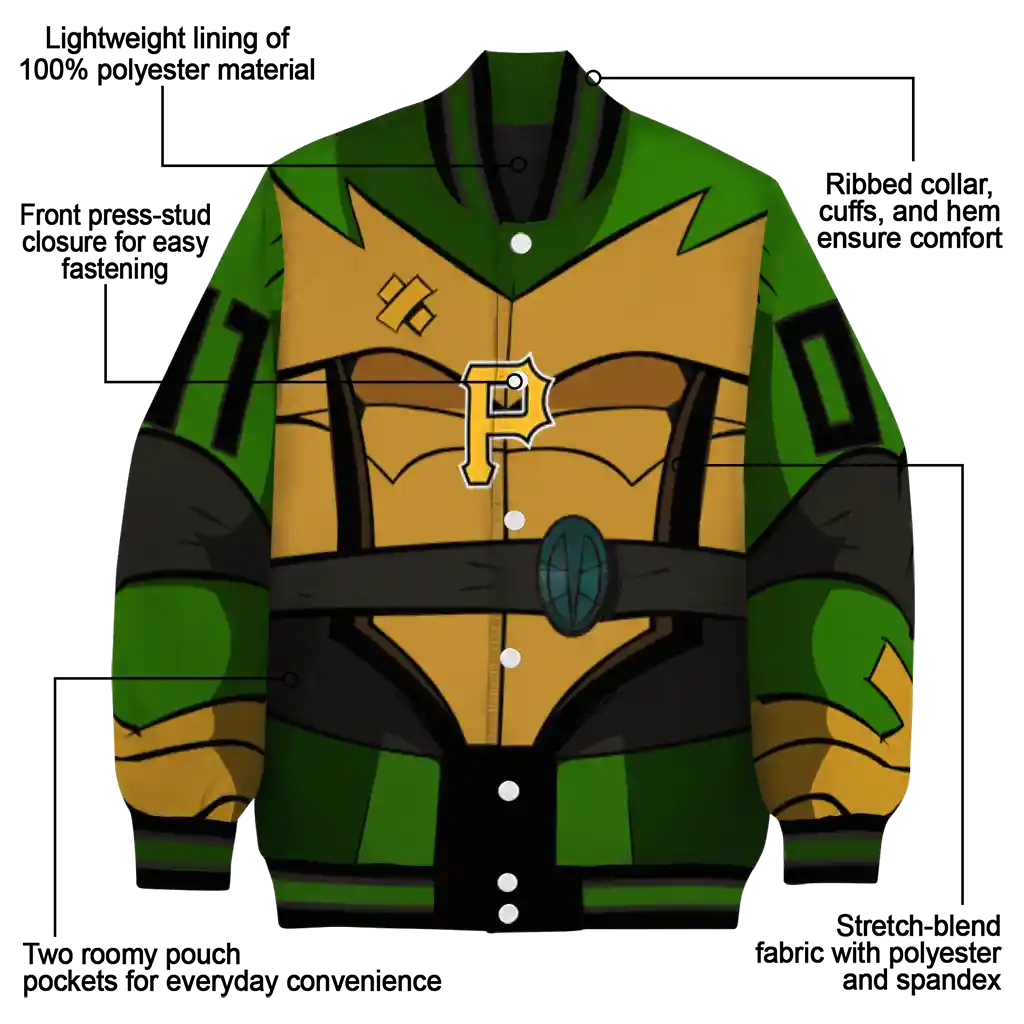 personalized pittsburgh pirates turtle armor varsity jacket new arrival personalized pittsburgh pirates turtle armor varsity jacket new arrival