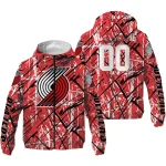 personalized portland trail blazers brushstroke pattern red windbreaker jacket best selling
