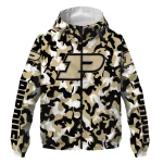personalized purdue boilermakers camouflage mashup gold windbreaker jacket best selling