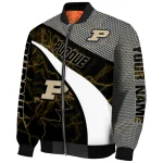 personalized purdue boilermakers electric flash gold bomber jacket best selling