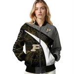personalized purdue boilermakers electric flash gold bomber jacket best selling