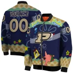 personalized purdue boilermakers spongebob playtime gold blue bomber jacket best selling