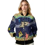 personalized purdue boilermakers spongebob playtime gold blue bomber jacket best selling