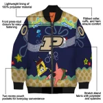 personalized purdue boilermakers spongebob playtime gold blue bomber jacket best selling
