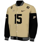 personalized purdue boilermakers team patch gold varsity jacket best selling