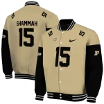 personalized purdue boilermakers team patch gold varsity jacket best selling