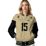 personalized purdue boilermakers team patch gold varsity jacket best selling