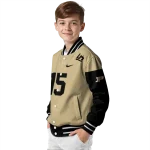 personalized purdue boilermakers team patch gold varsity jacket best selling