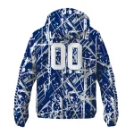 personalized rice owls brushstroke pattern navy blue windbreaker jacket best selling