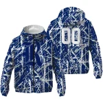 personalized rice owls brushstroke pattern navy blue windbreaker jacket best selling