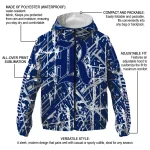 personalized rice owls brushstroke pattern navy blue windbreaker jacket best selling