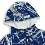 personalized rice owls brushstroke pattern navy blue windbreaker jacket best selling