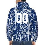 personalized rice owls brushstroke pattern navy blue windbreaker jacket best selling