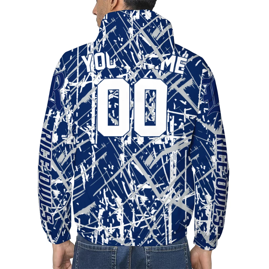 personalized rice owls brushstroke pattern navy blue windbreaker jacket trendy personalized rice owls brushstroke pattern navy blue windbreaker jacket trendy