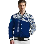 personalized rice owls camouflage splash navy blue varsity jacket best selling