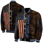 personalized rice owls flag wood brown varsity jacket best selling