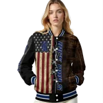 personalized rice owls flag wood brown varsity jacket best selling