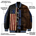 personalized rice owls flag wood brown varsity jacket best selling