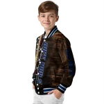 personalized rice owls flag wood brown varsity jacket best selling