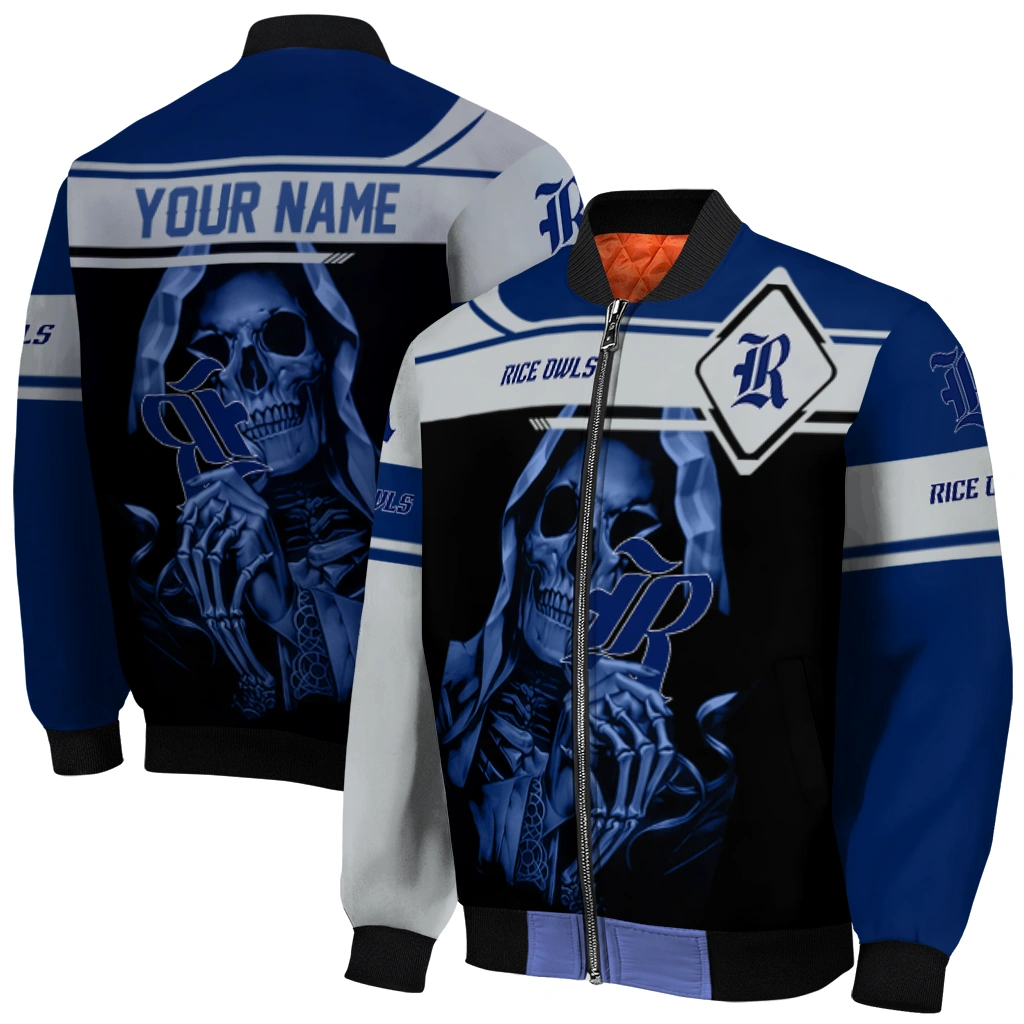 personalized rice owls reaper hands navy blue black bomber jacket best selling personalized rice owls reaper hands navy blue black bomber jacket best selling