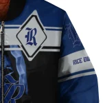 personalized rice owls reaper hands navy blue black bomber jacket best selling