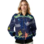 personalized rice owls spongebob playtime navy blue bomber jacket best selling