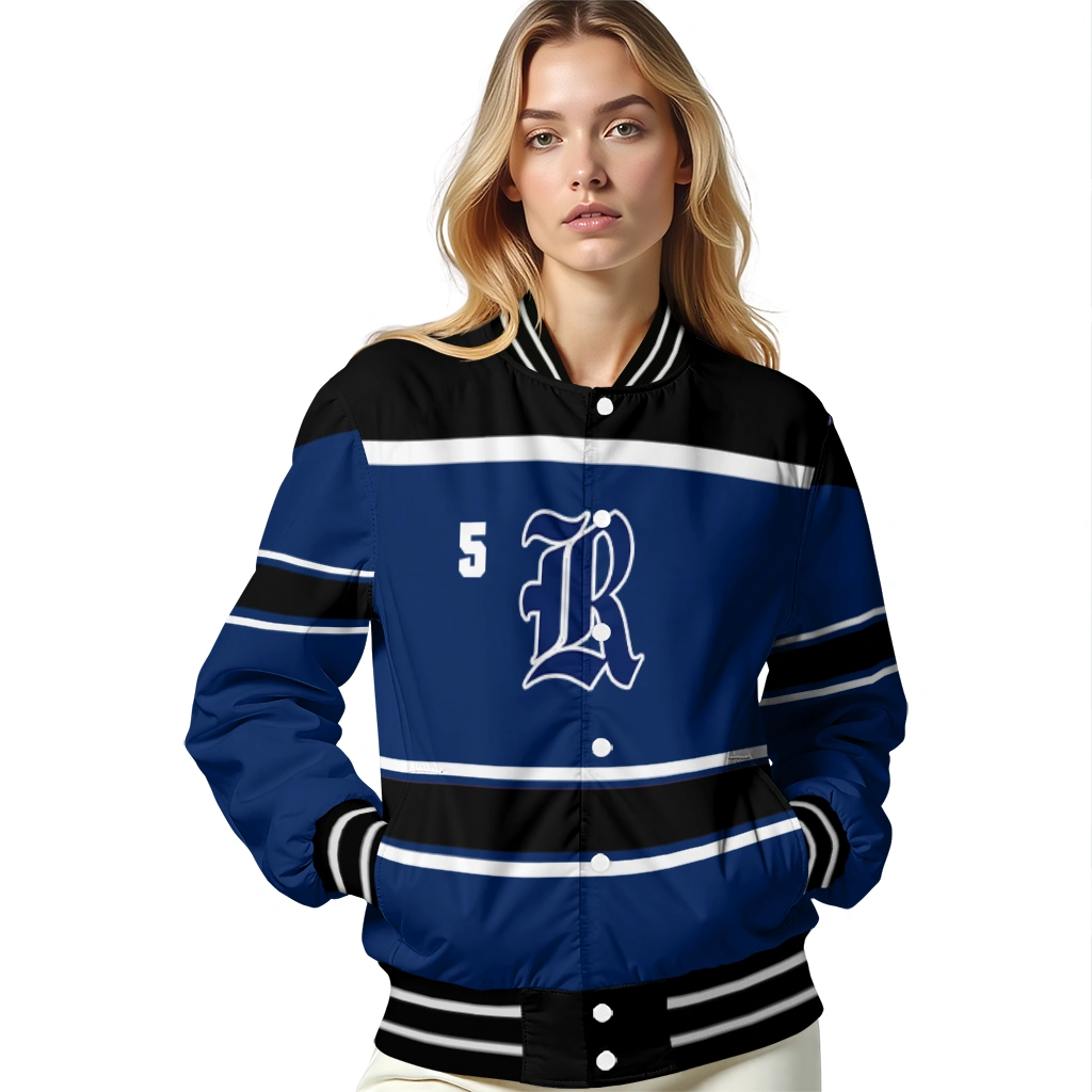personalized rice owls stripe statement navy blue black varsity jacket latest model personalized rice owls stripe statement navy blue black varsity jacket latest model