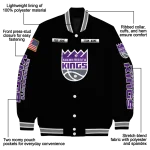 personalized sacramento kings american flag skull black varsity jacket best selling