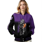 personalized sacramento kings groot football purple black varsity jacket best selling